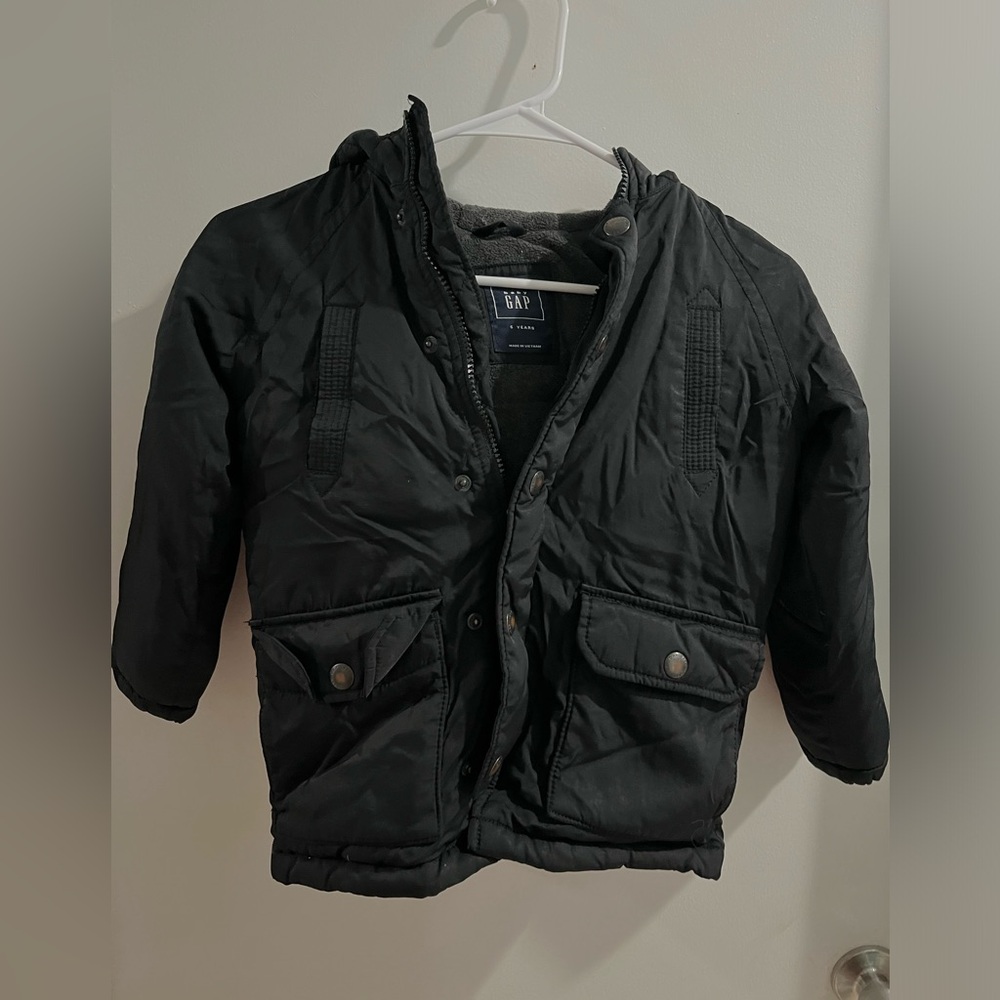 GAP Kids Black Puffer Jacket with Hood